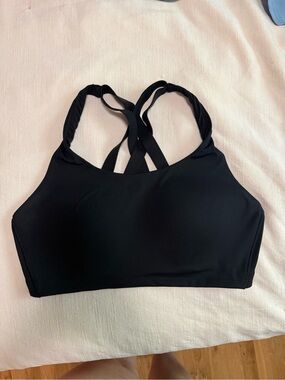 Lululemon Energy Bra *High Support Black Double Crossback Size 36 D